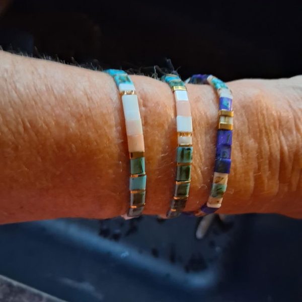 Riviera Tile Bracelet on a customer, shared in a review