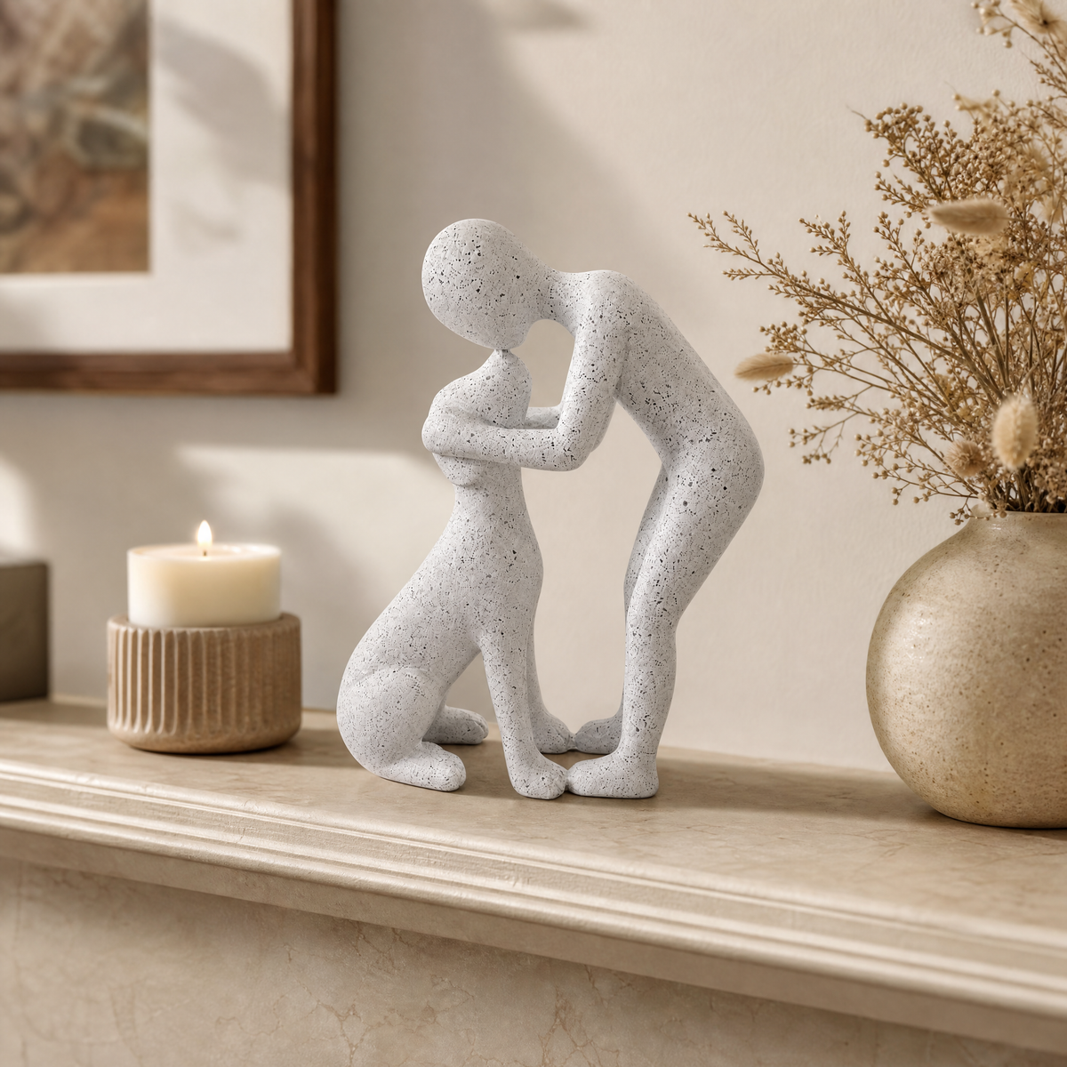 Warm Embrace Statue displayed at home
