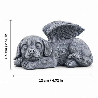 Guardian Angel Dog Statue size: 12 cm (4.72 in) long, 6.5 cm (2.56 in) high
