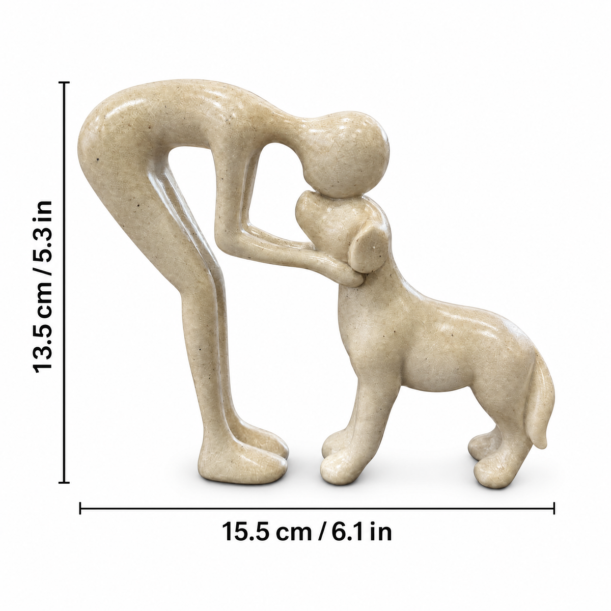 Forever Bond Statue (Sand) size: 15.5 cm (6.1 in) long, 13.5 cm (5.3 in) high