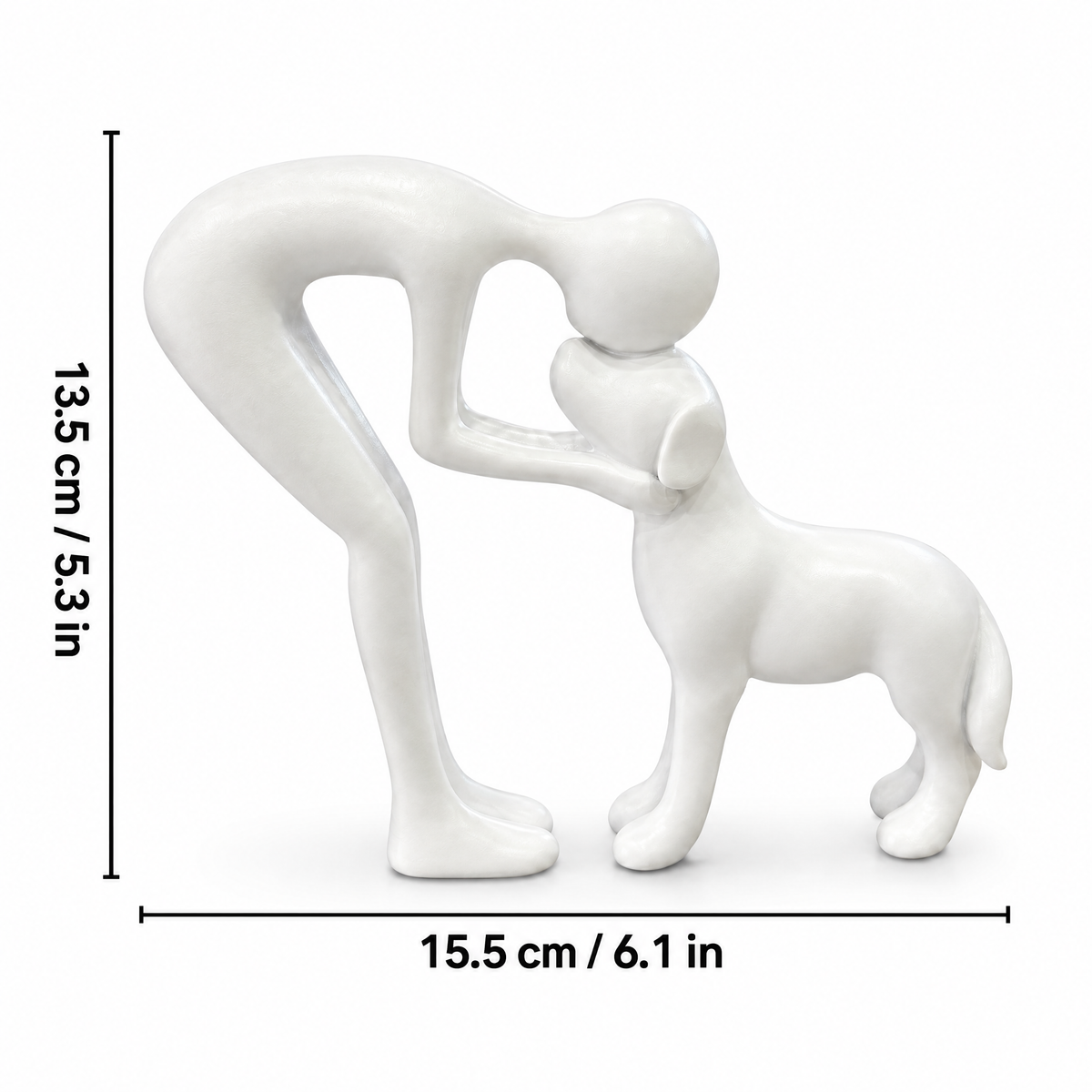 Forever Bond Statue (White) size: 15.5 cm (6.1 in) long, 13.5 cm (5.3 in) high