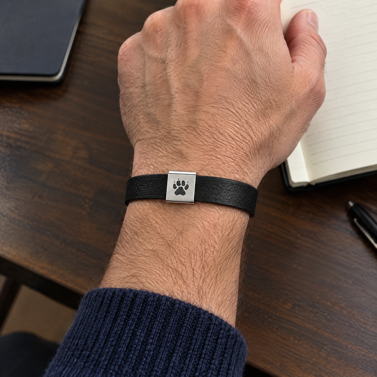 Shepherd Men's Bracelet (Black) worn on the wrist