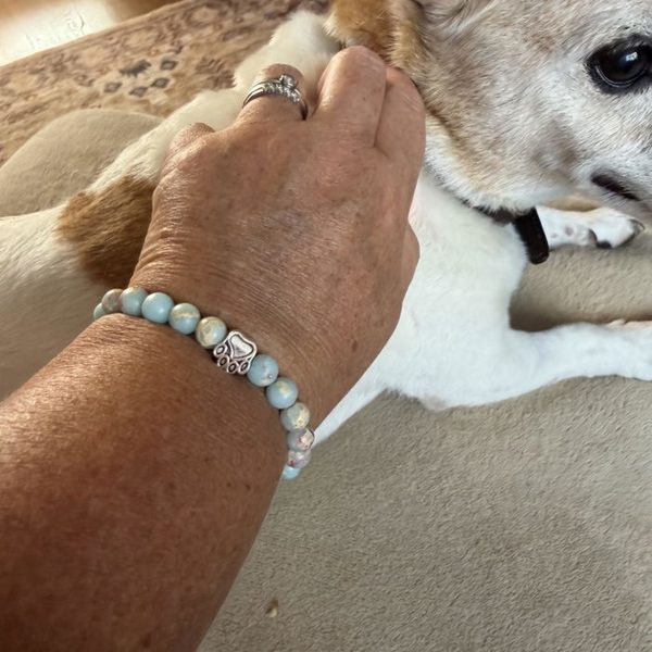 Pearl Bracelet on a customer, shared in a review